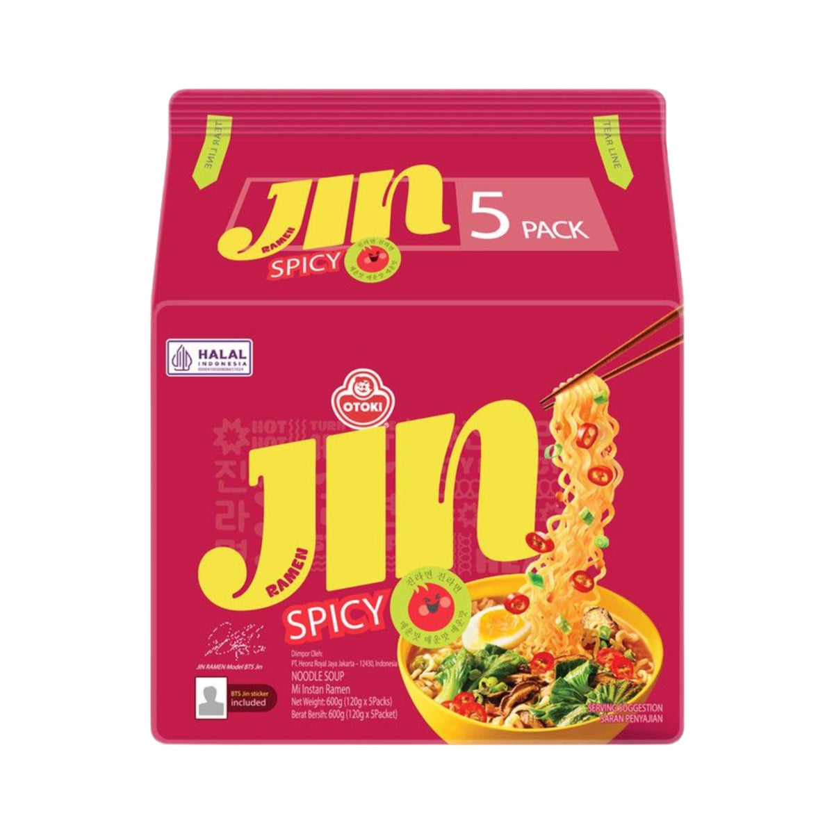 OTOKI JIN Spicy Ramen Noodle Soup (Pack of 5)
